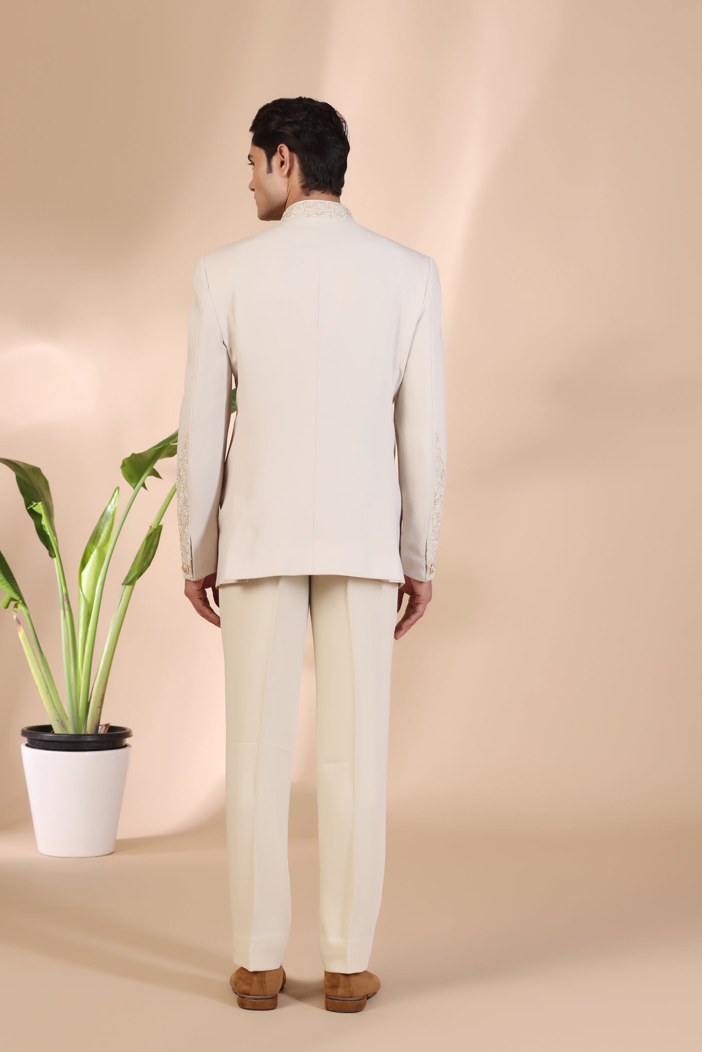 Intricate Ivory Jodhpuri Suit