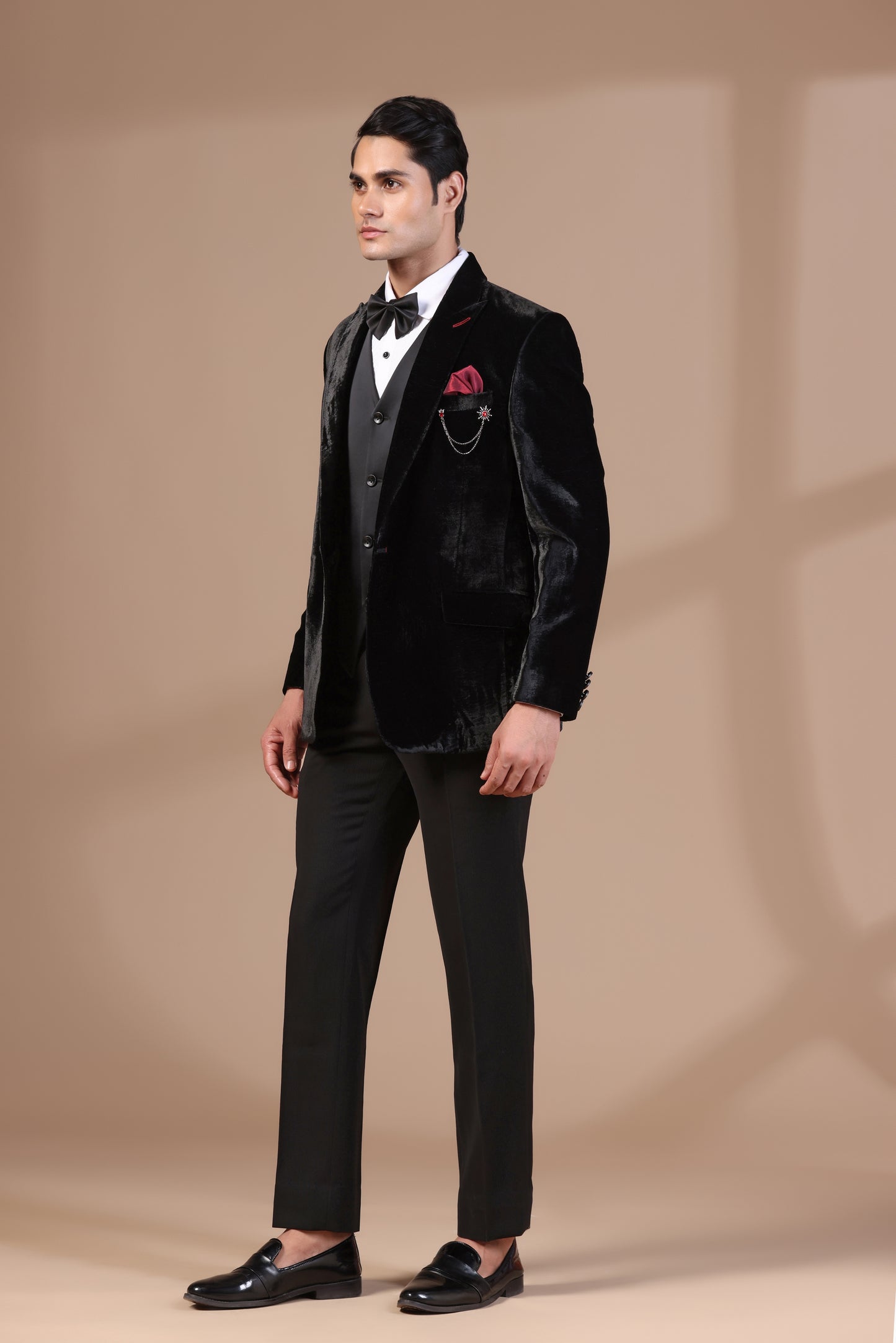 Bold Black Velvet Tuxedo