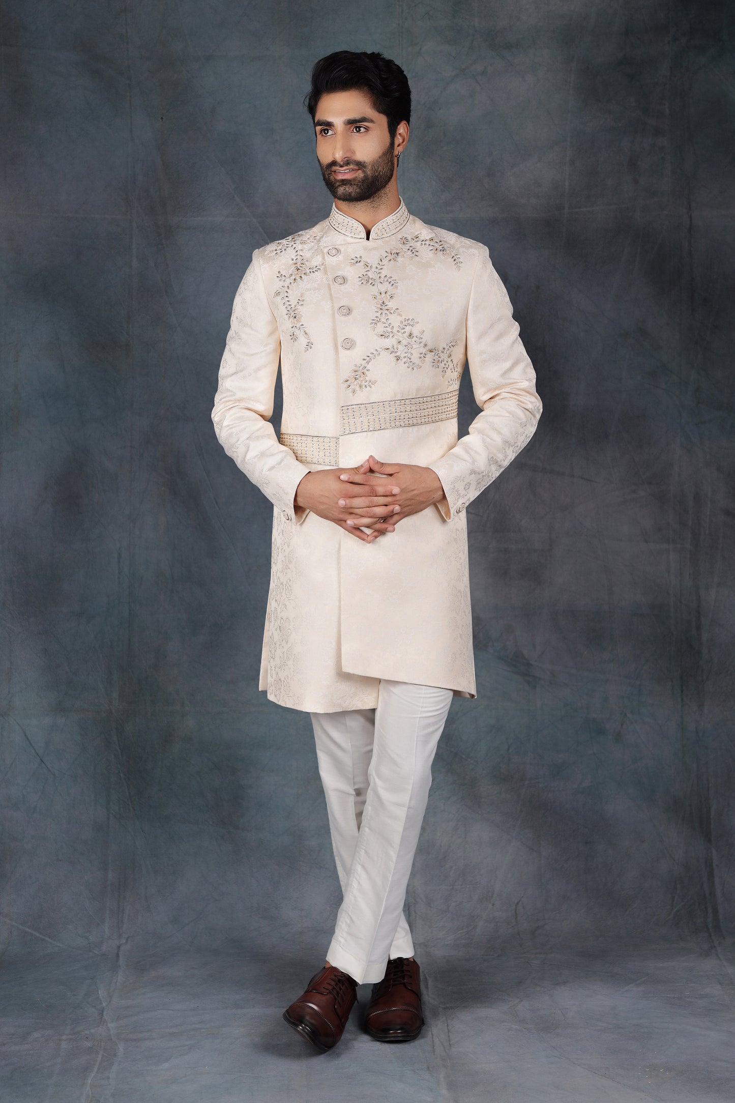 Ivory Assymetric Indo Western