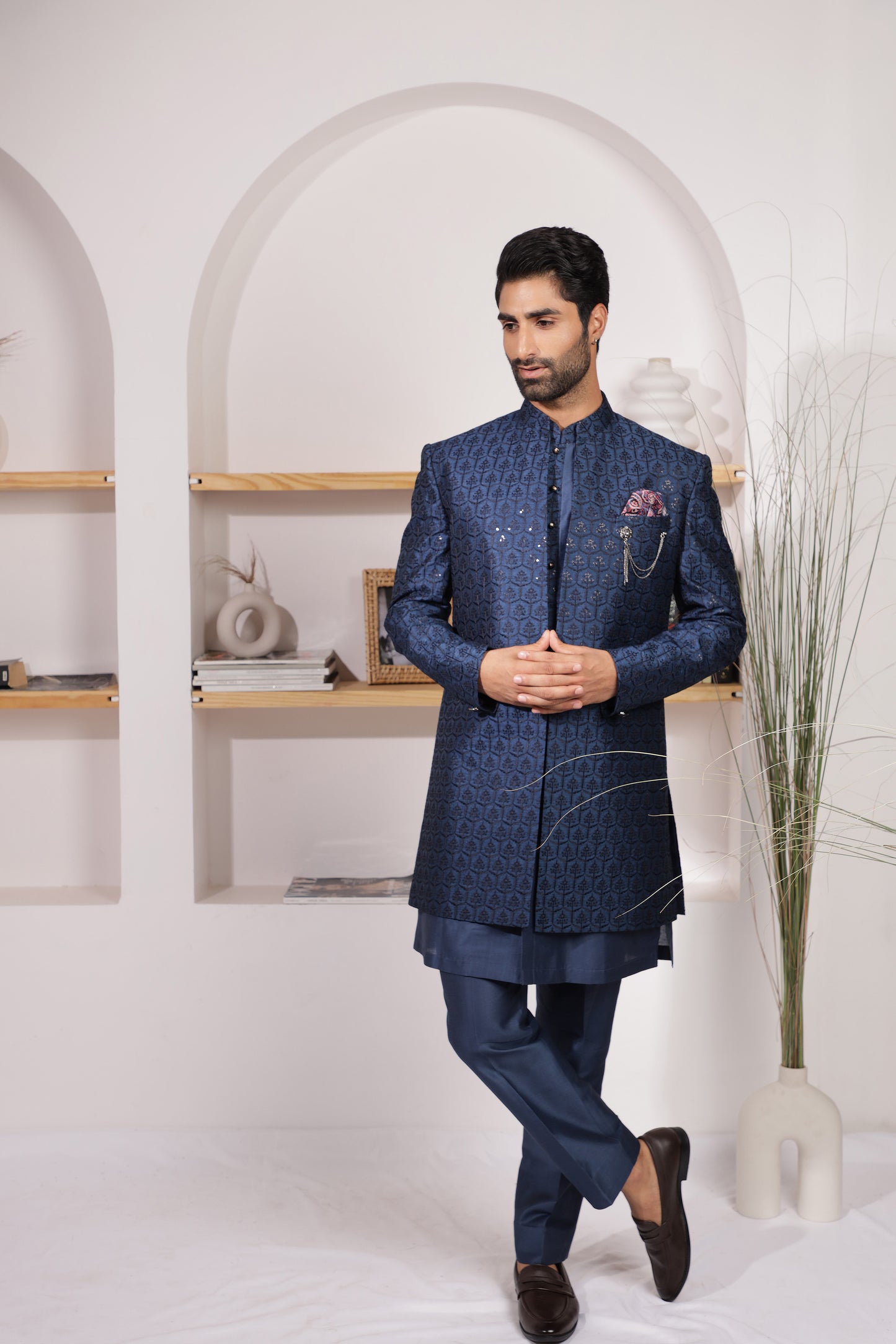 Midnight Blue Indo Western