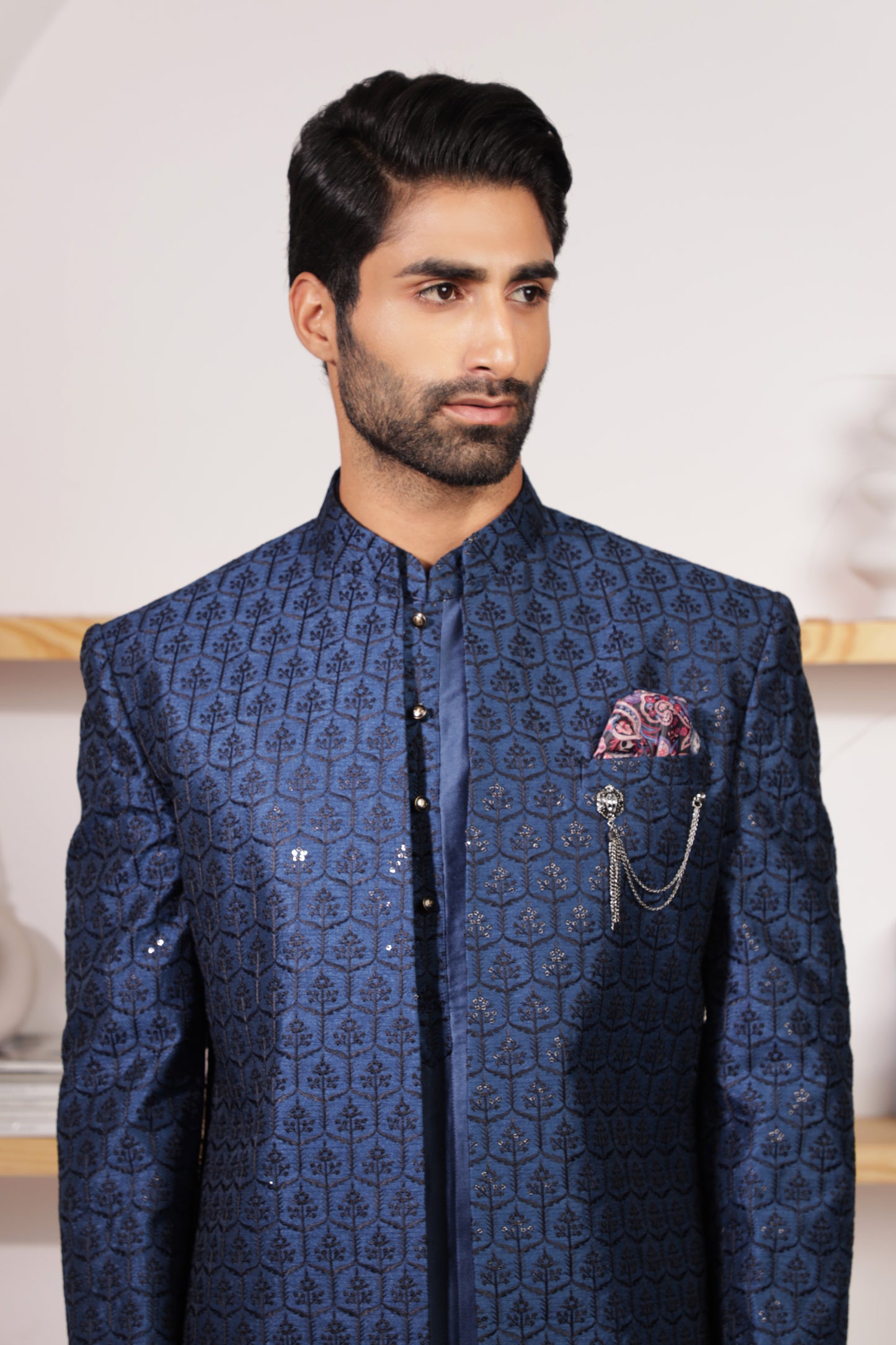 Midnight Blue Indo Western