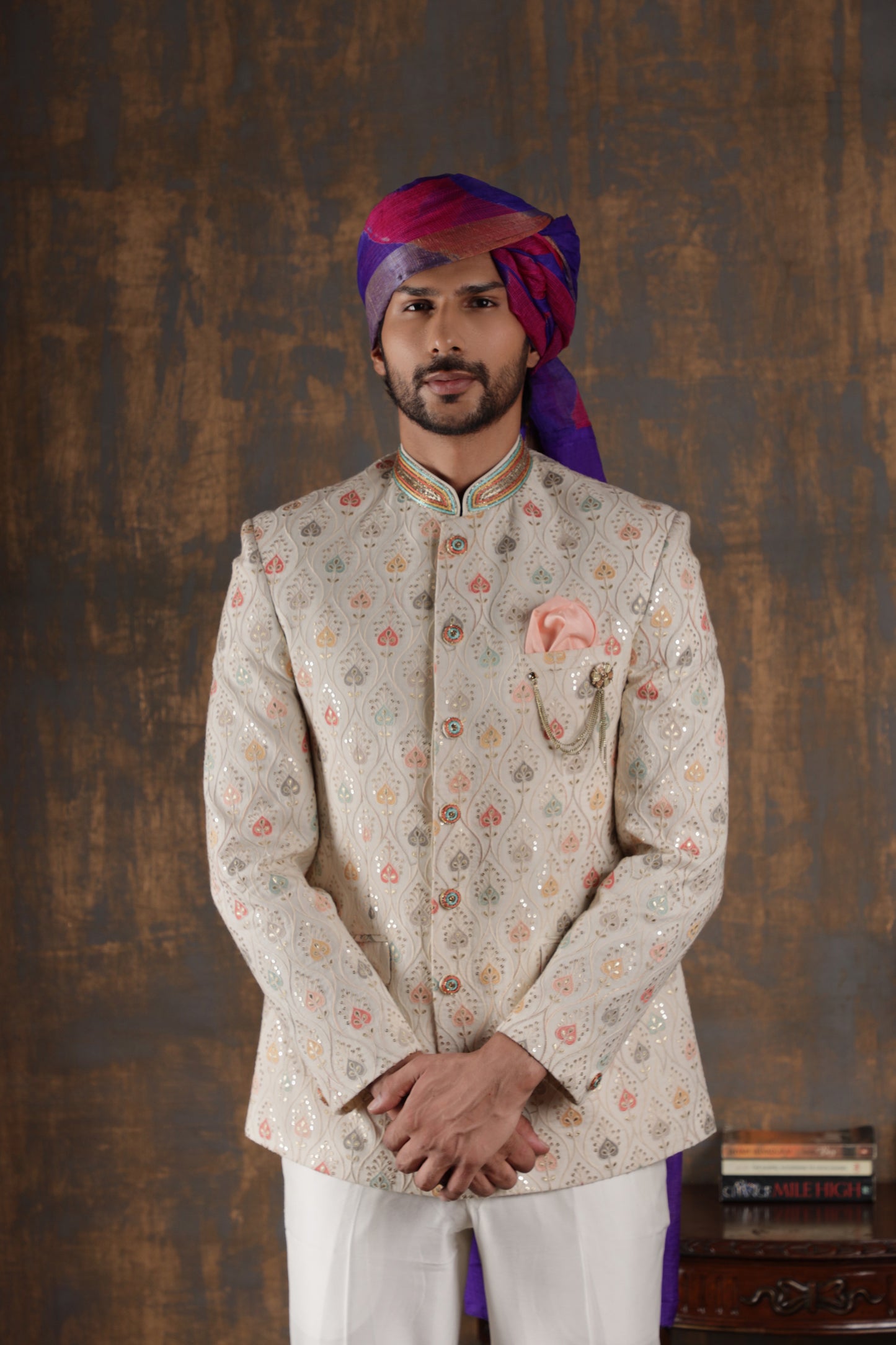 Pastel Symphony Bandhgala Suit