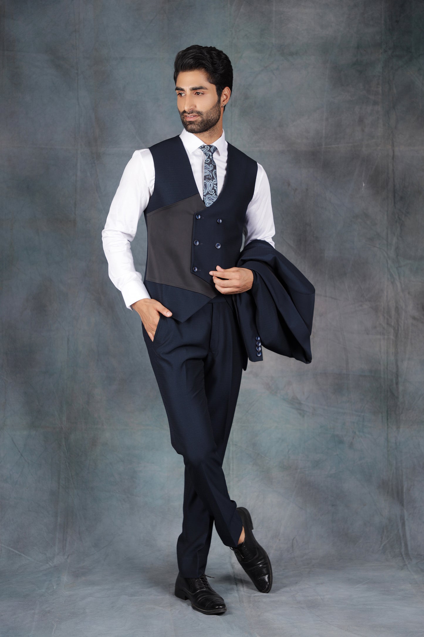 Space Blue Tuxedo Suit