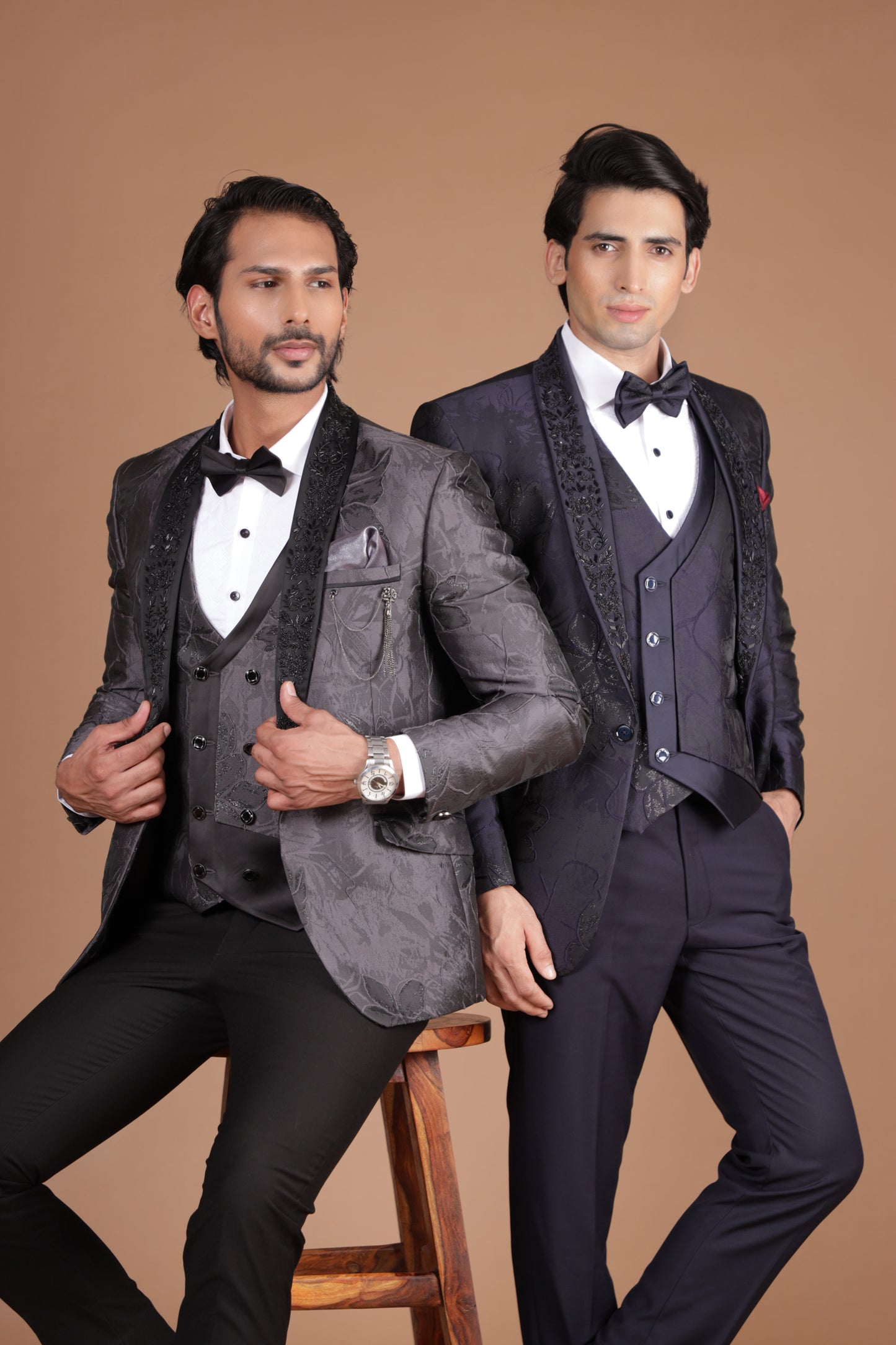 Dazzle Gray Embellished Tuxedo