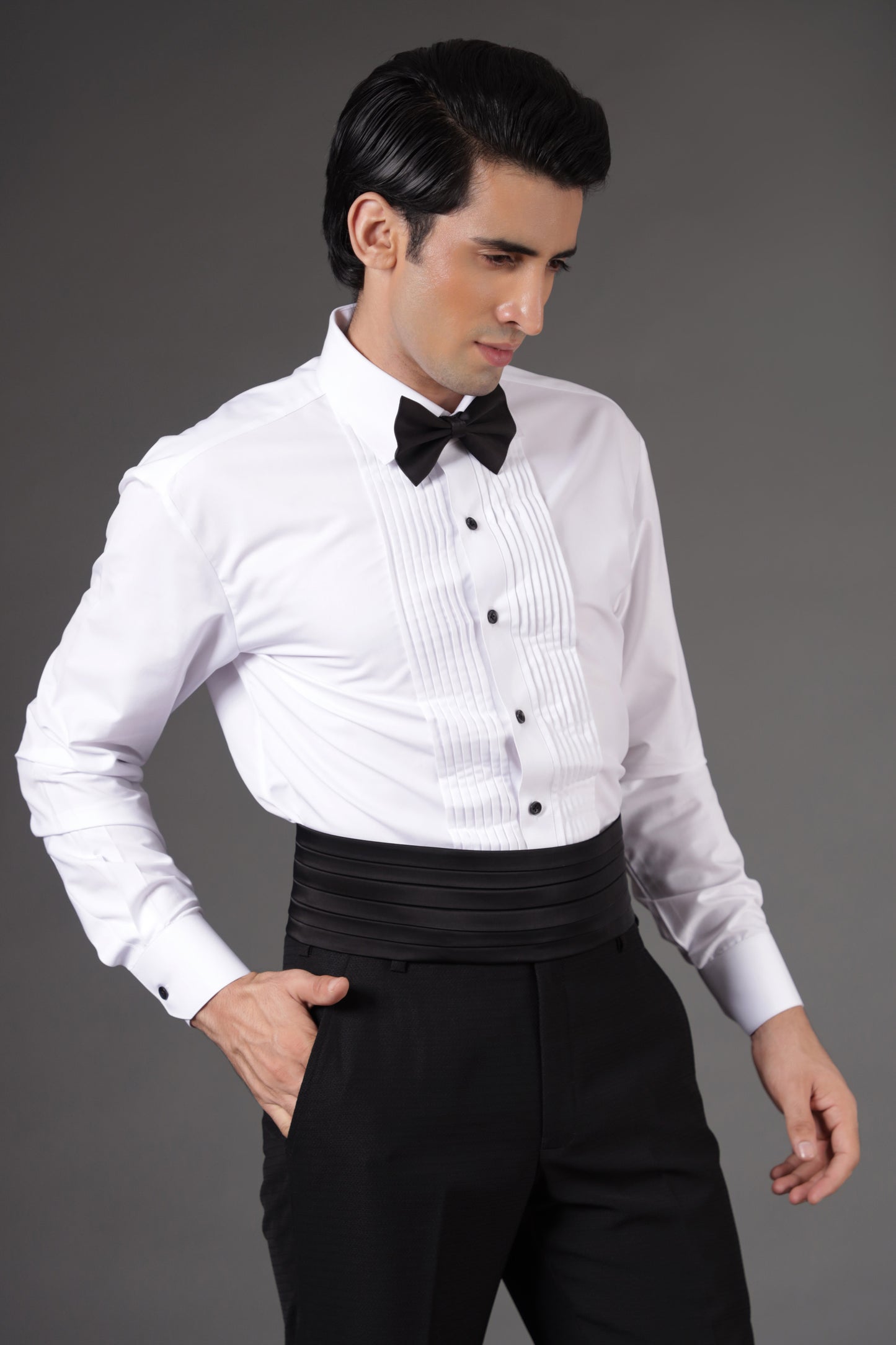 Pitch Black Embroidered Tuxedo Suit