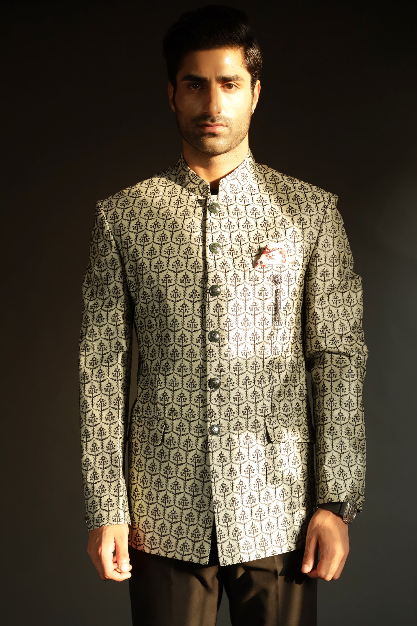 Persian Green Bandhgala Suit