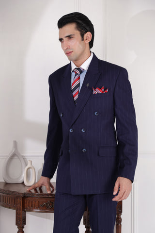 Double Breasted Navy Suit