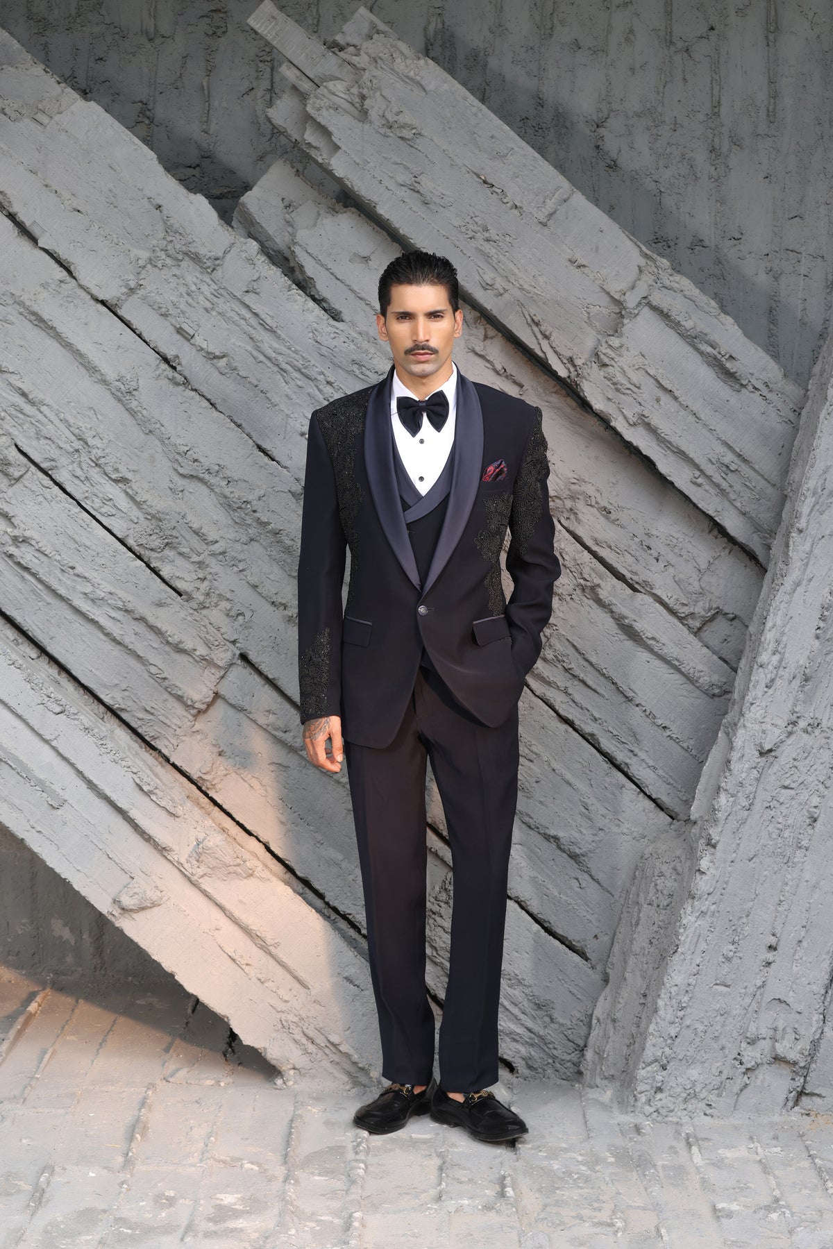 Midnight Blue Embellished Tuxedo