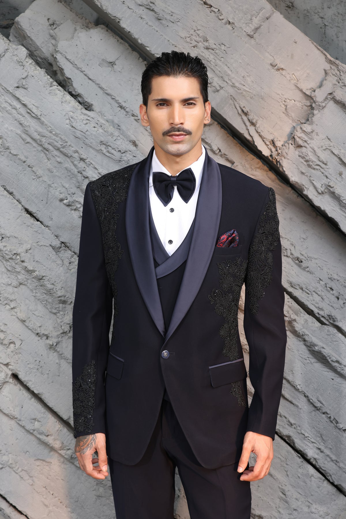 Midnight Blue Embellished Tuxedo