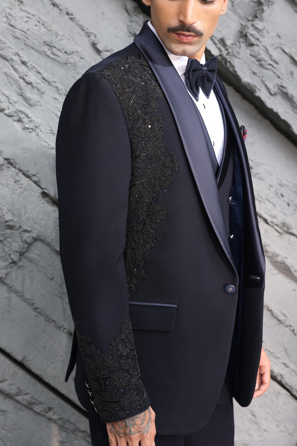 Midnight Blue Embellished Tuxedo