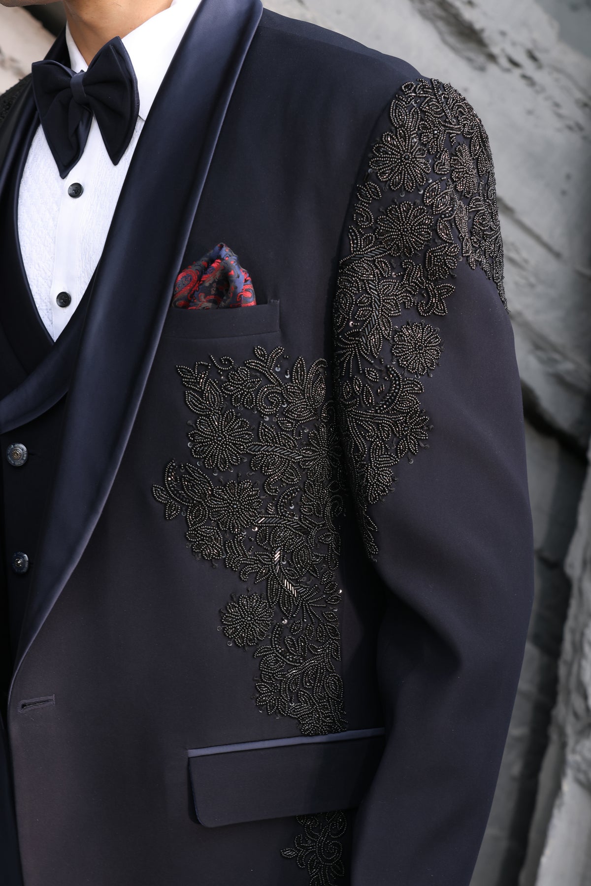 Midnight Blue Embellished Tuxedo
