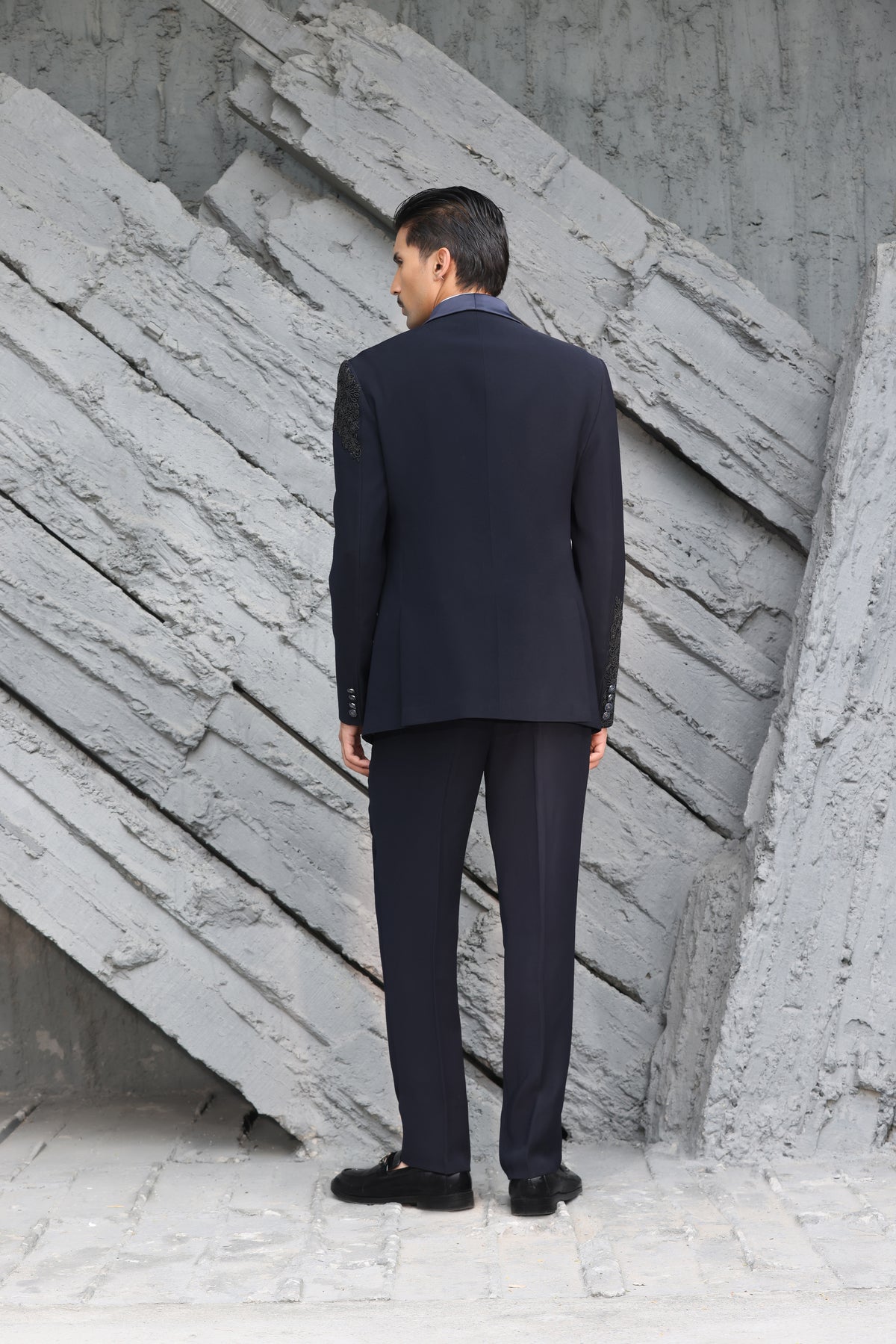 Midnight Blue Embellished Tuxedo