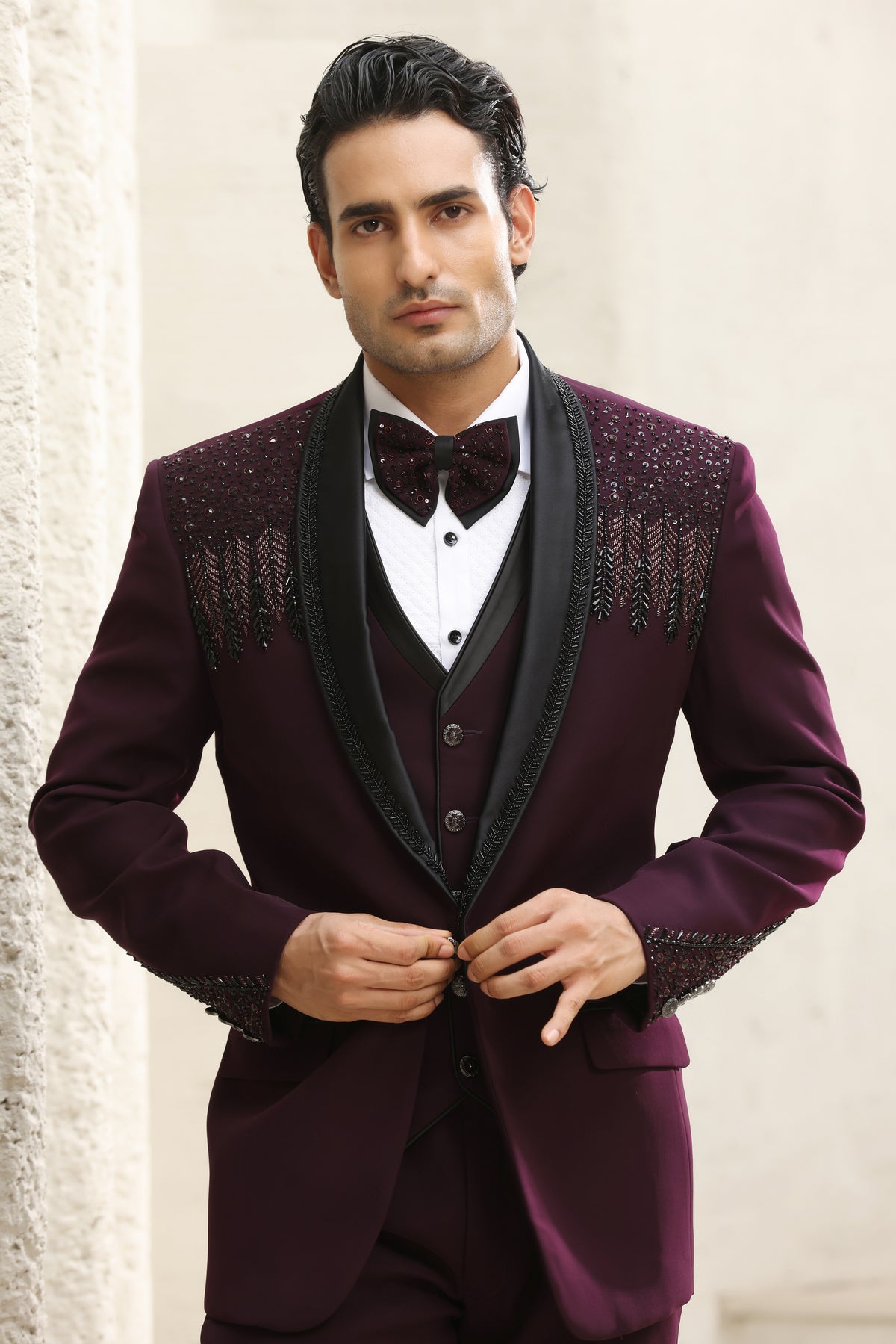 Plum Noir Handcrafted Tuxedo