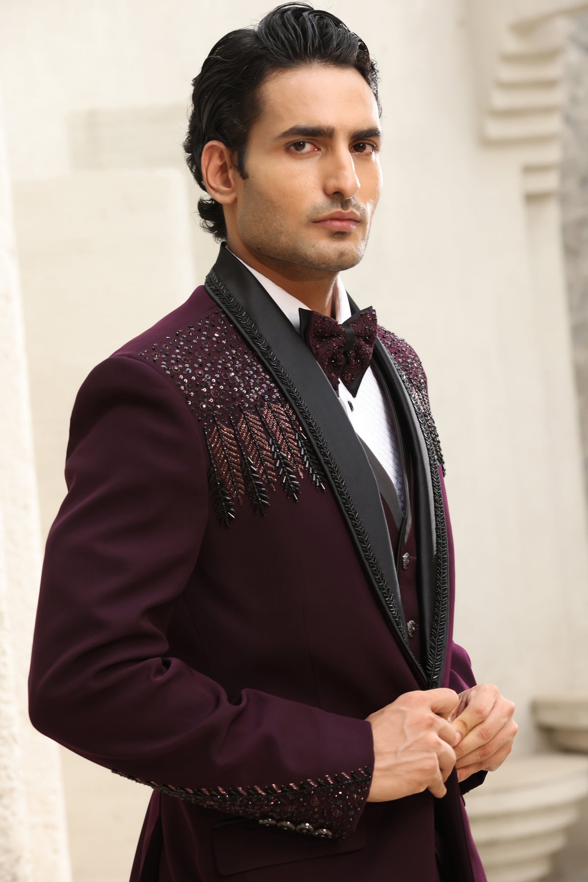 Plum Noir Handcrafted Tuxedo