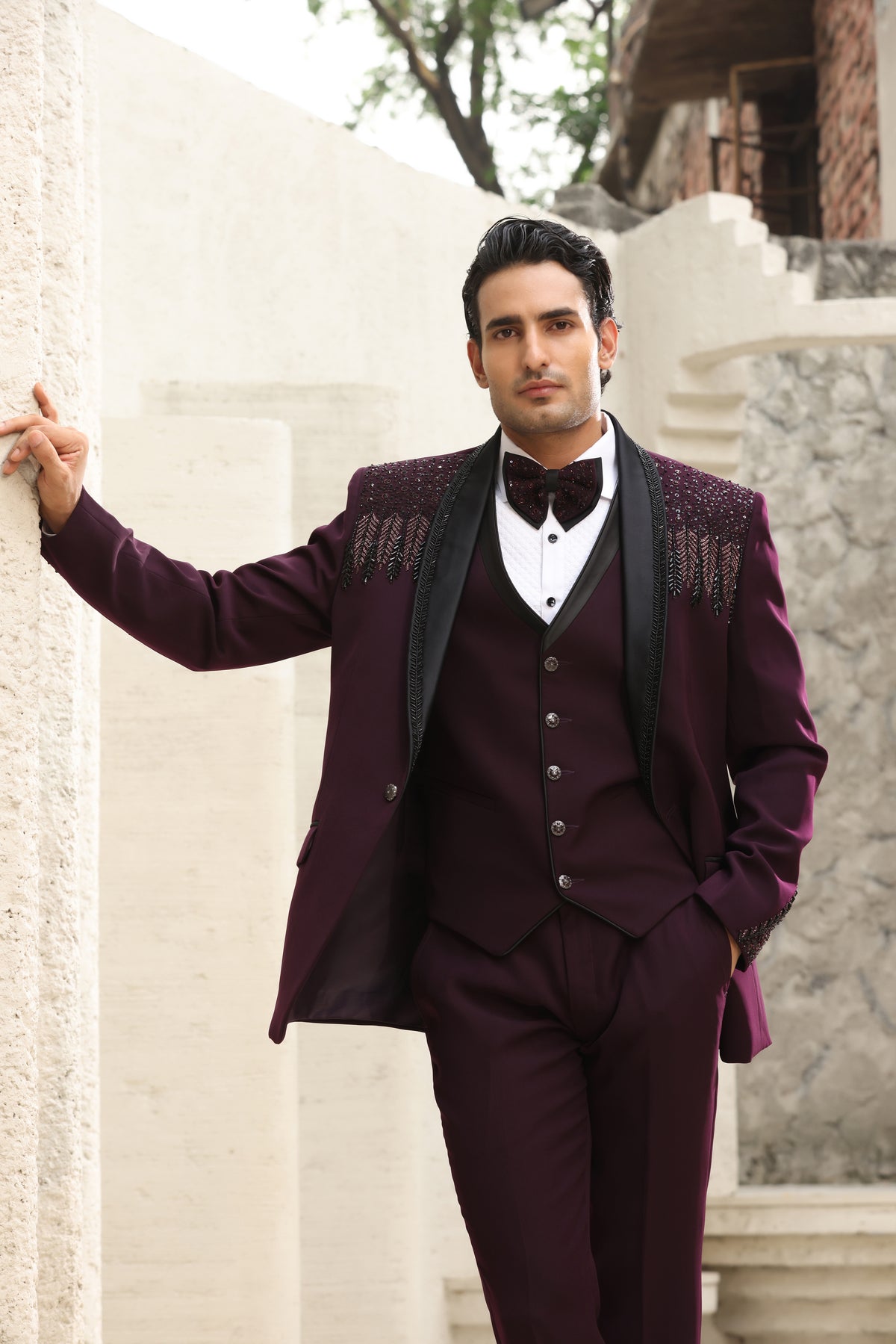 Plum Noir Handcrafted Tuxedo