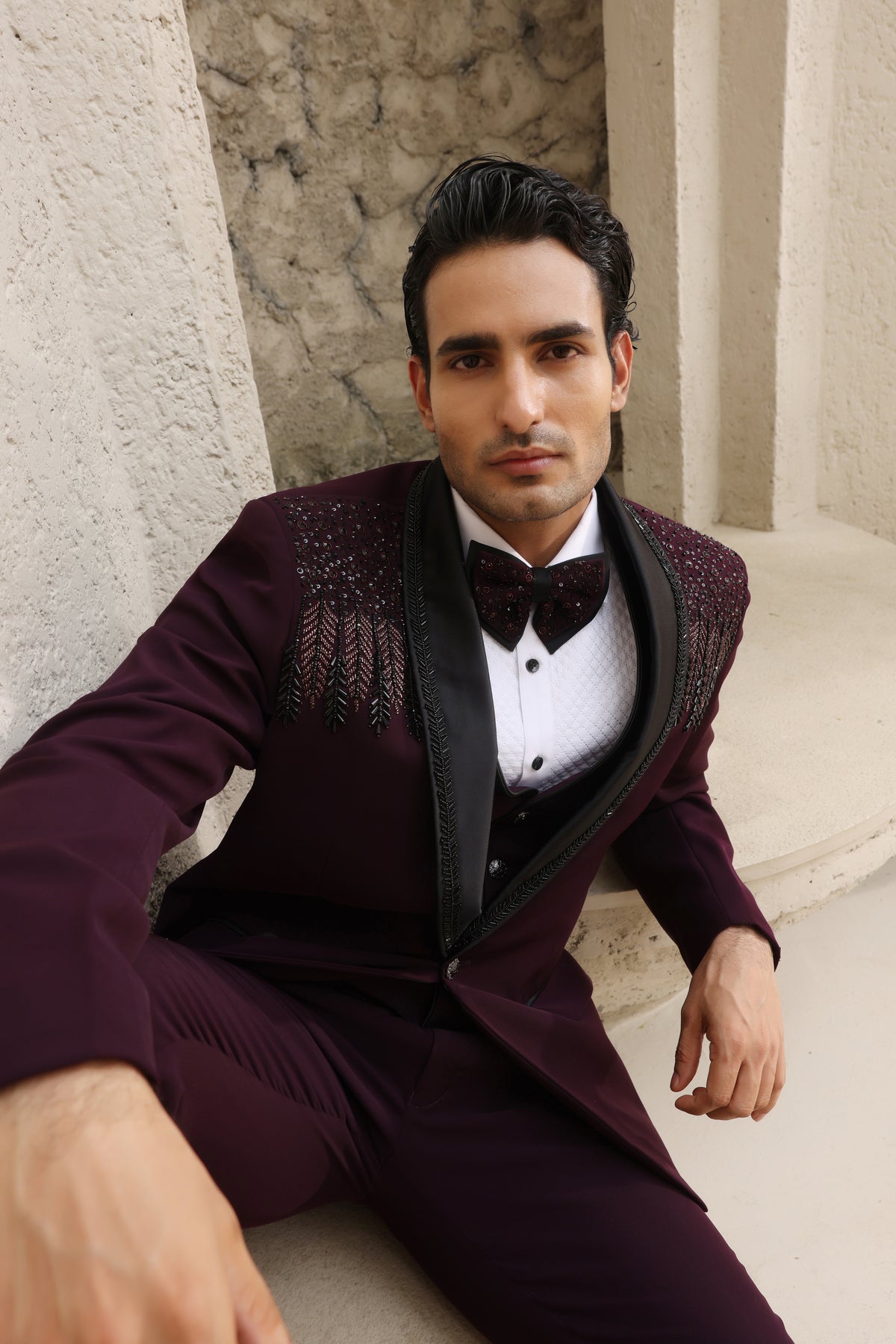 Plum Noir Handcrafted Tuxedo