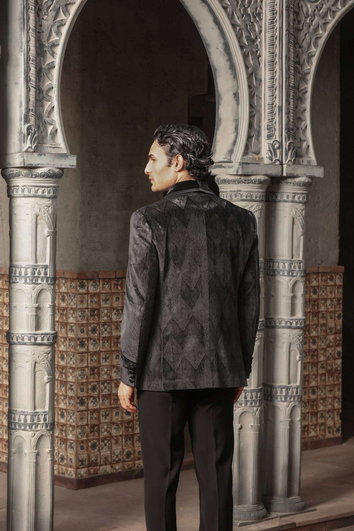Black Majesty Velvet-Lapel Tuxedo
