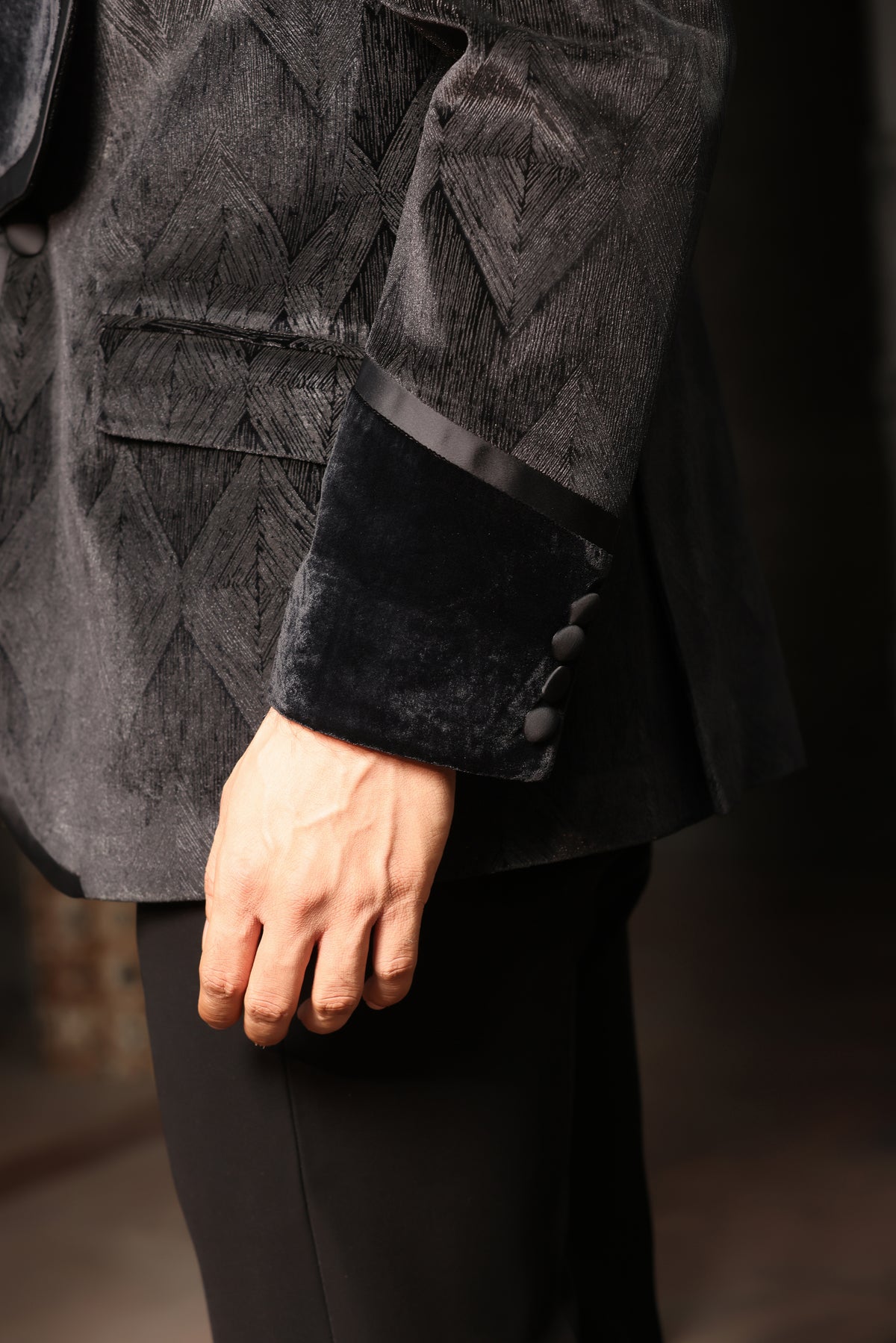 Black Majesty Velvet-Lapel Tuxedo
