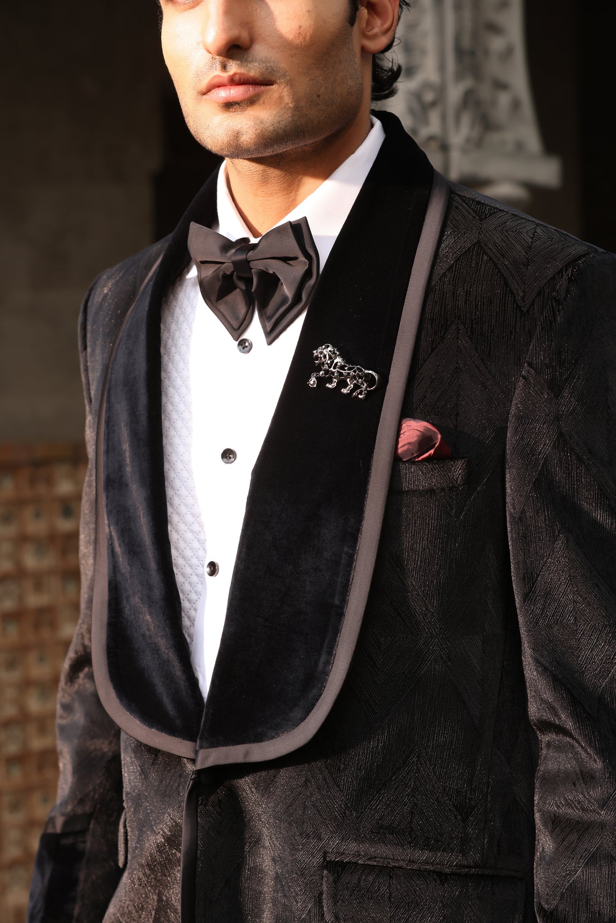 Black Majesty Velvet-Lapel Tuxedo