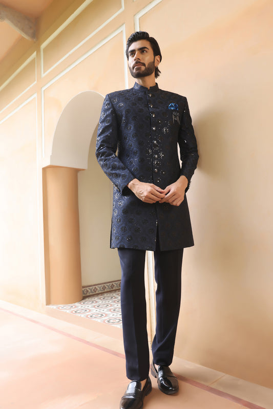 Glaring Blue Indo Western