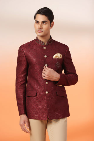 Royal Maroon Jodhpuri Suit