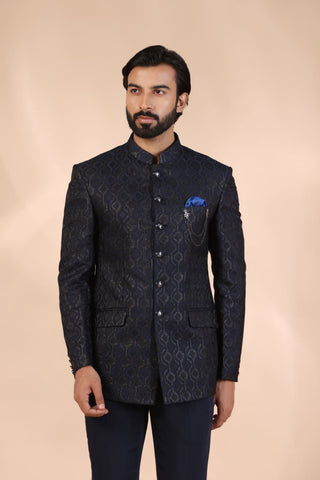 Navy Blue Aurous Jodhpuri