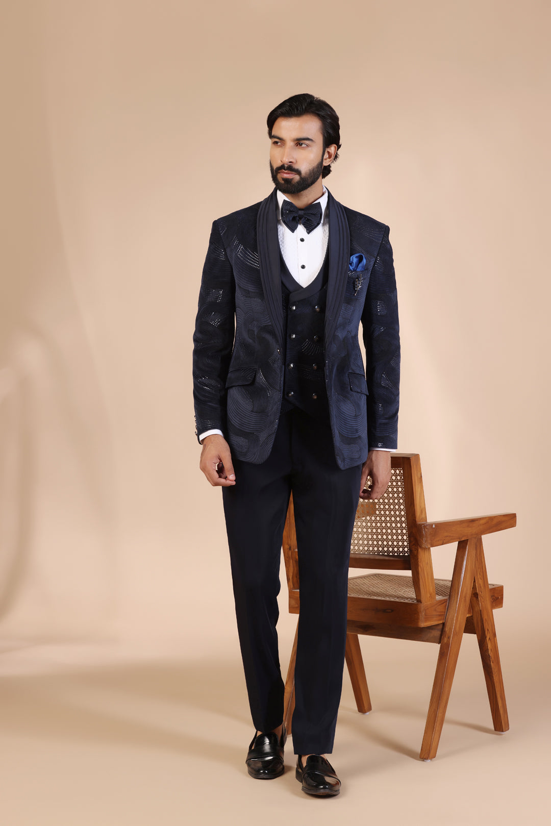 Midnight Blue Swirl Tuxedo