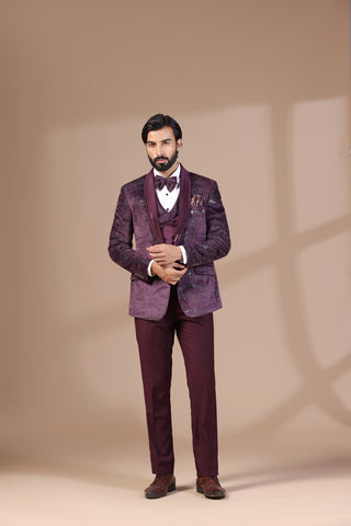 Shimmer Mauve Tuxedo Suit