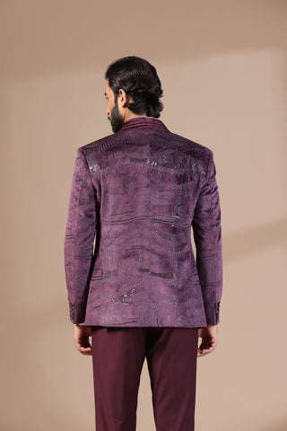 Shimmer Mauve Tuxedo Suit