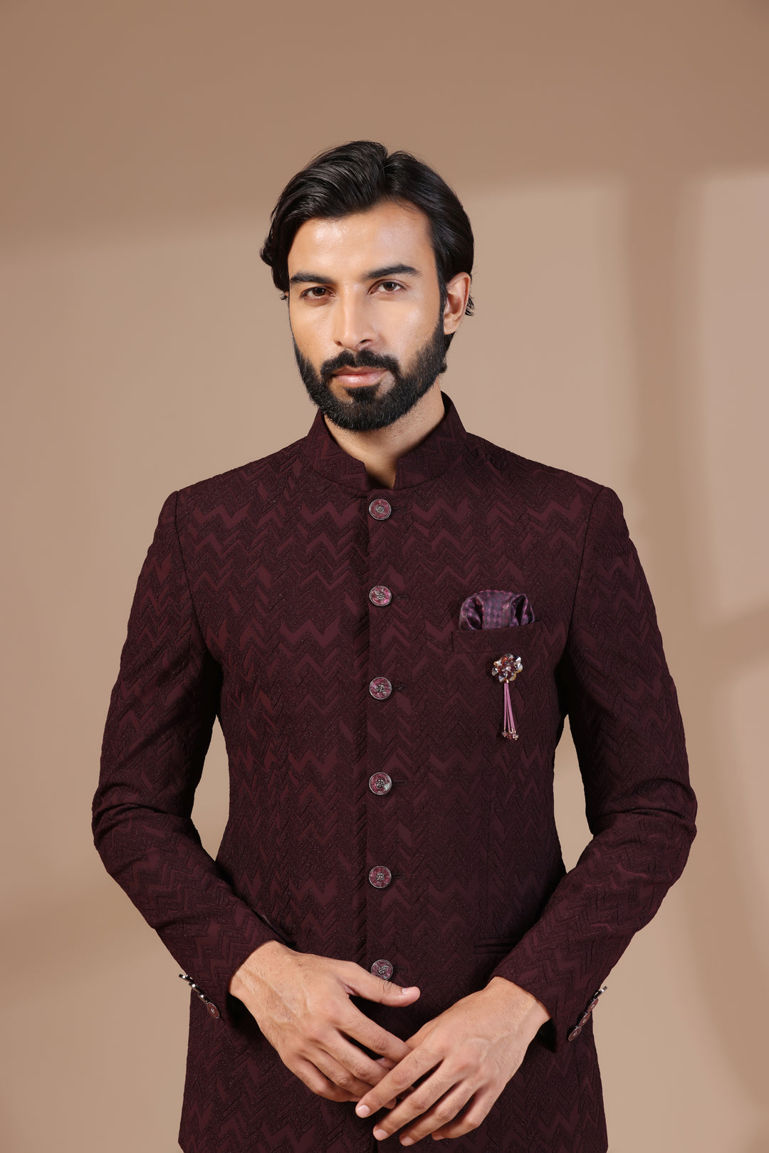 Mahogany Maroon Jodhpuri Suit