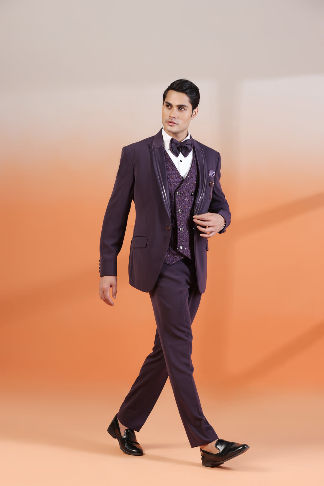 Matte Purple Tuxedo Suit