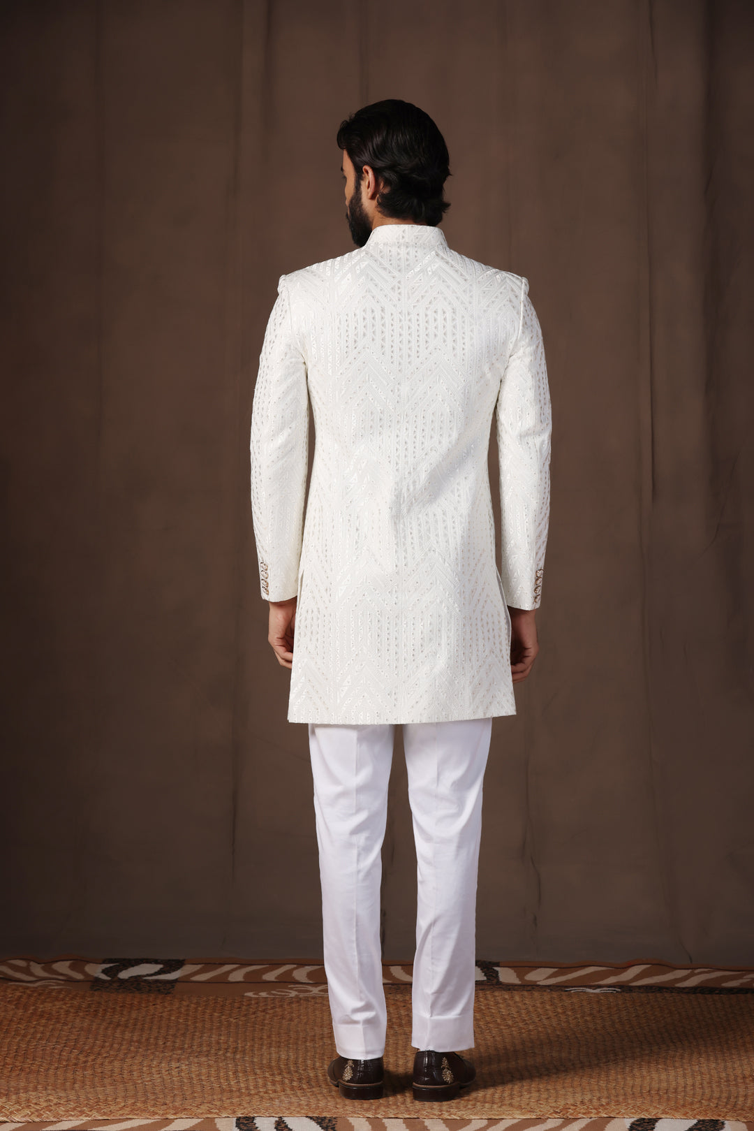 Aura White Indo Western