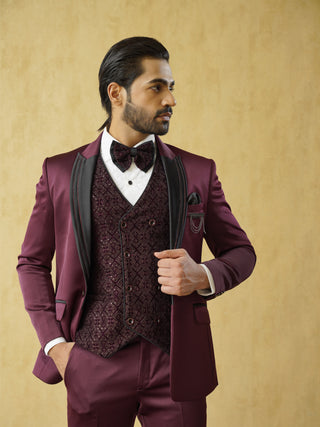 Wine Tuxedo for Groom by Zoop Men