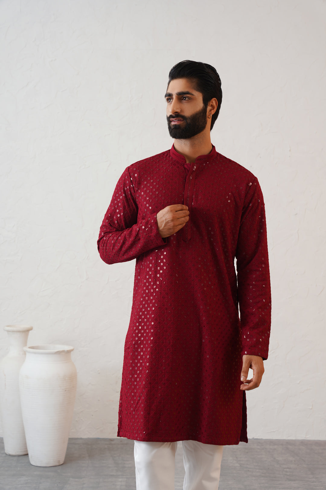 Crimson Red Kurta Set