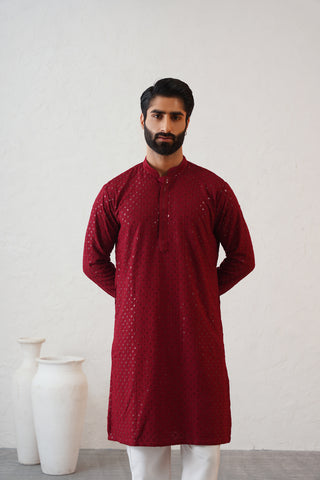 Crimson Red Kurta Set