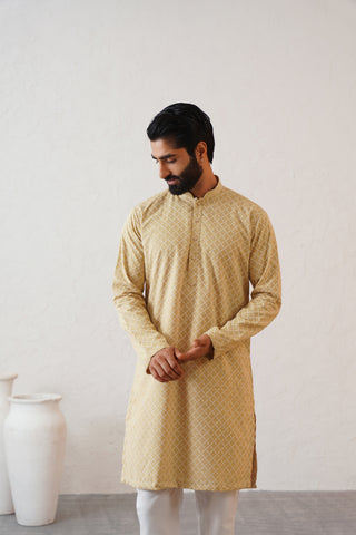 Pastel Yellow Kurta Set