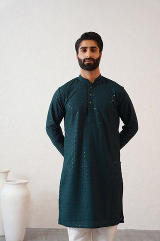 Dark Teal Kurta Set