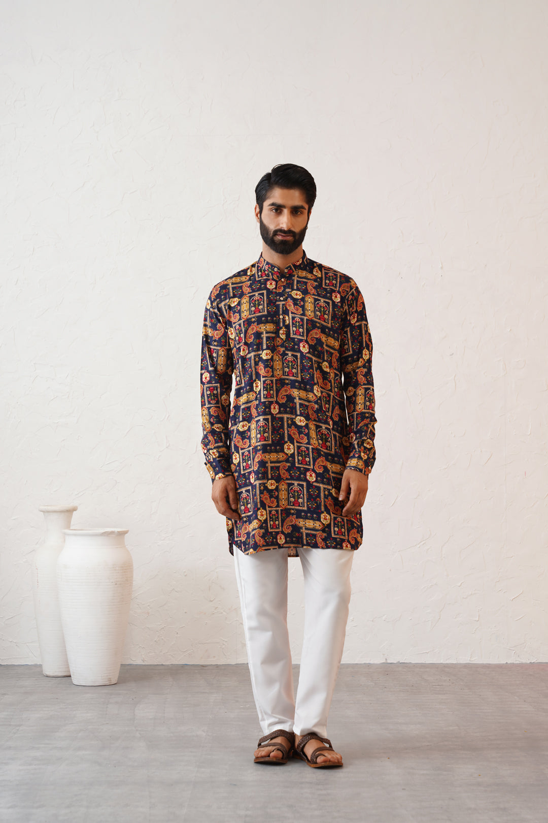 Geometric KalamKari Kurta Set