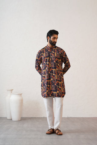 Geometric KalamKari Kurta Set