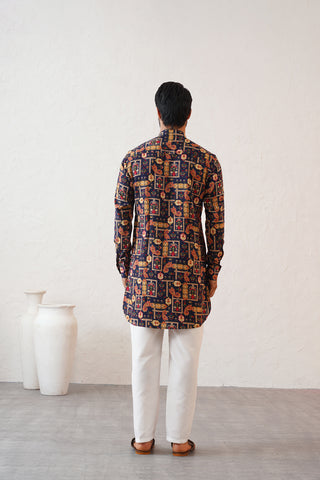 Geometric KalamKari Kurta Set