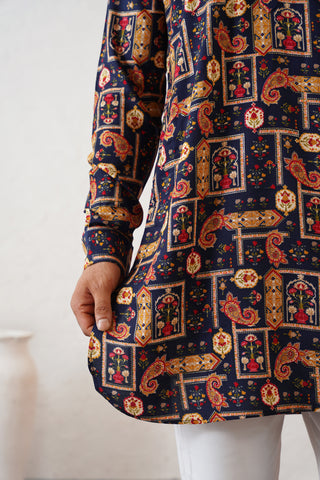 Geometric KalamKari Kurta Set