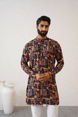 Geometric KalamKari Kurta Set