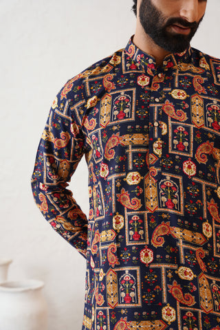 Geometric KalamKari Kurta Set