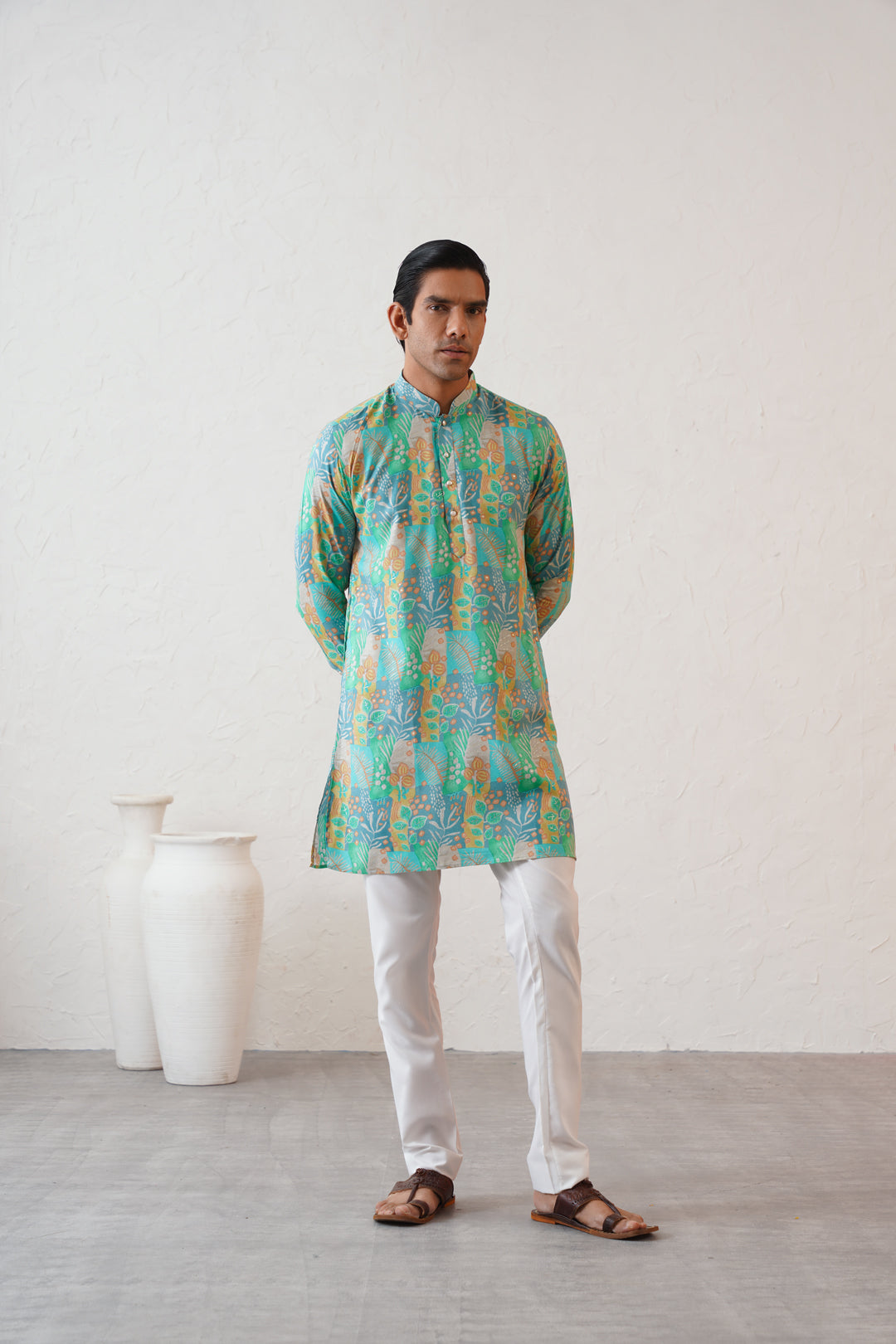 Abstract Marine Kurta Set