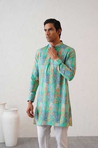 Abstract Marine Kurta Set