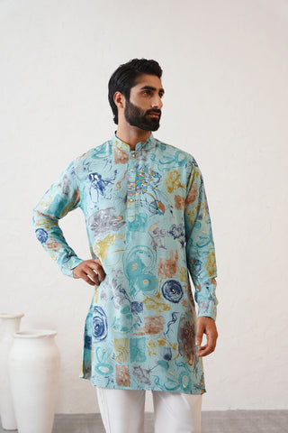 Abstract Sky Kurta Set