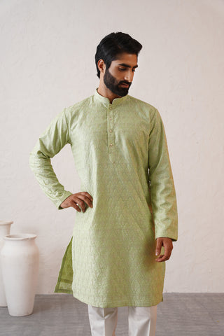 Benarasi Mint Kurta Set