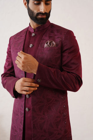 Burgundy Open Indo Western