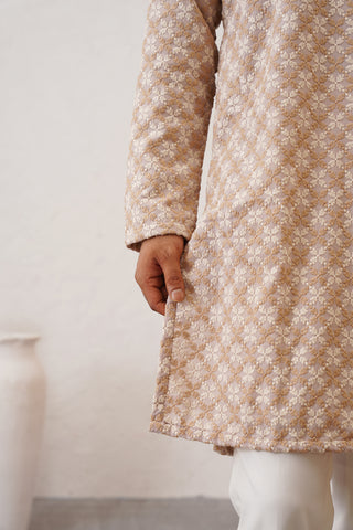 Beige Threads Kurta