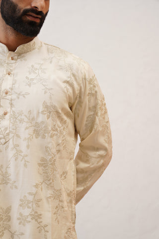 Pista Zari Kurta Set